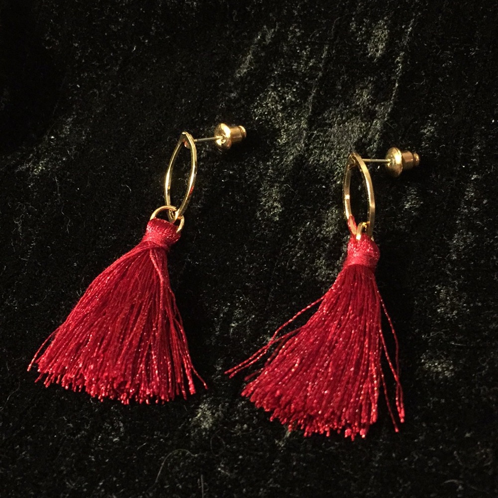 Red Tassel Earring